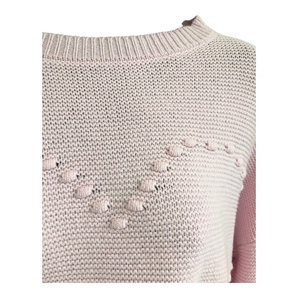 Jessica Simpson baby pink heart shaped dot embroidered sweater size medium new - Picture 7 of 13